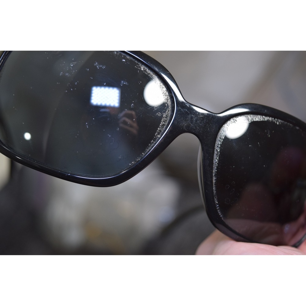 Chanel 6014 c.501/87 Black Wrap Sunglasses Silver CC Logo Italy 64-16 120 FLAWS - Picture 15 of 16